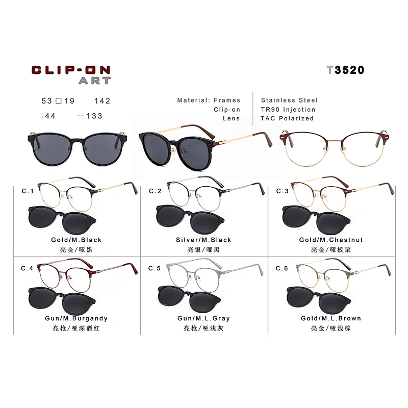 High Quality Stylish metal Magnet Frame Sunglasses